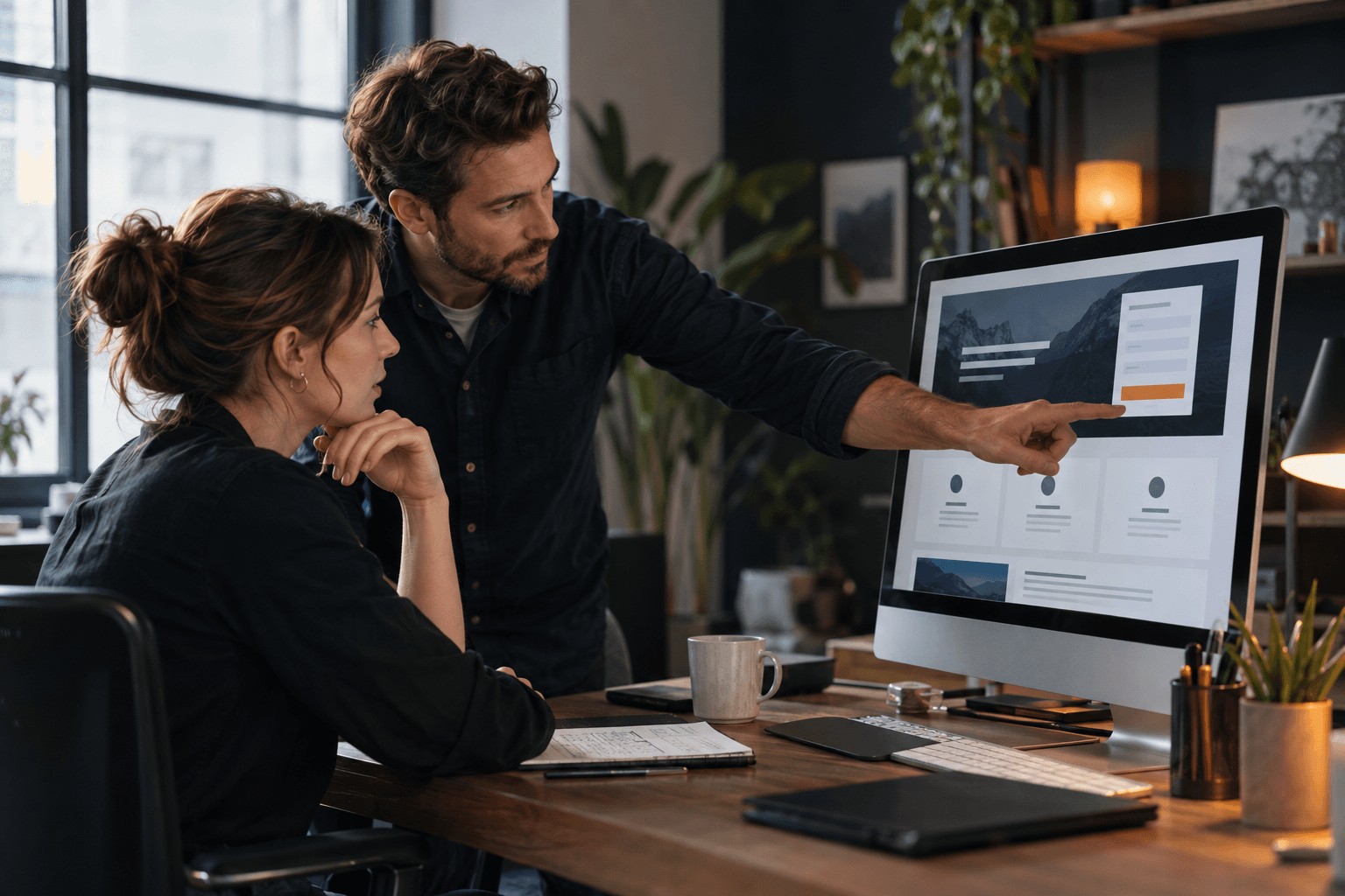 B2B conversion team reviewing a lead generation landing page