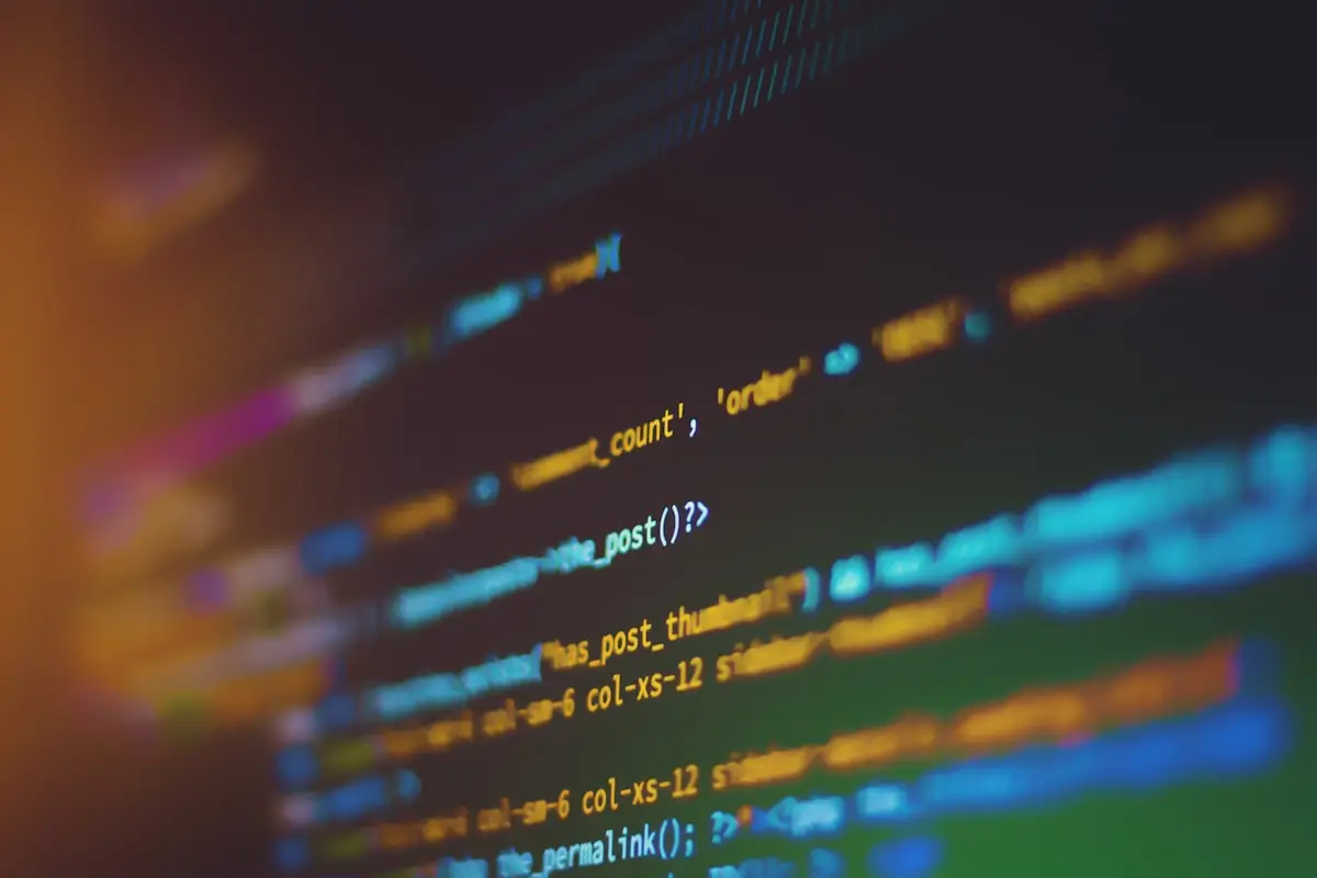 Colorful software code representing cloud technology