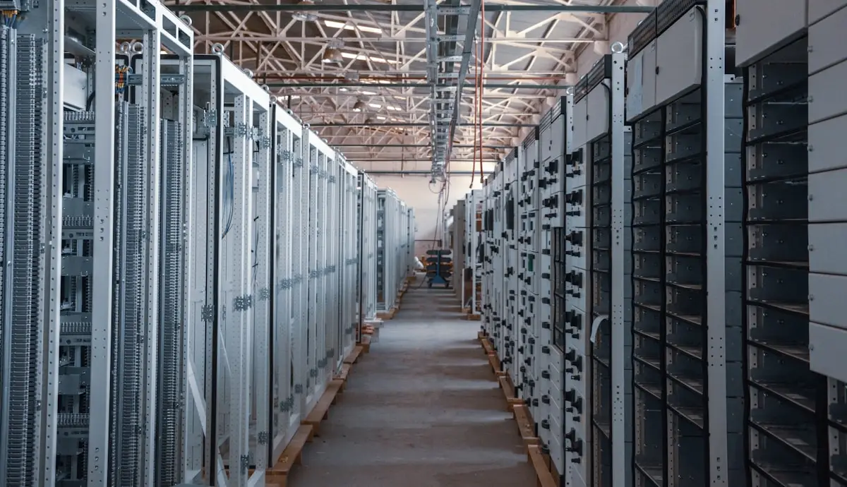 Enterprise data center with rows of server infrastructure