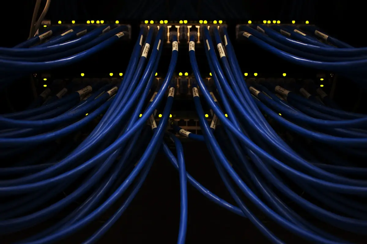 Connected network cables inside secure infrastructure