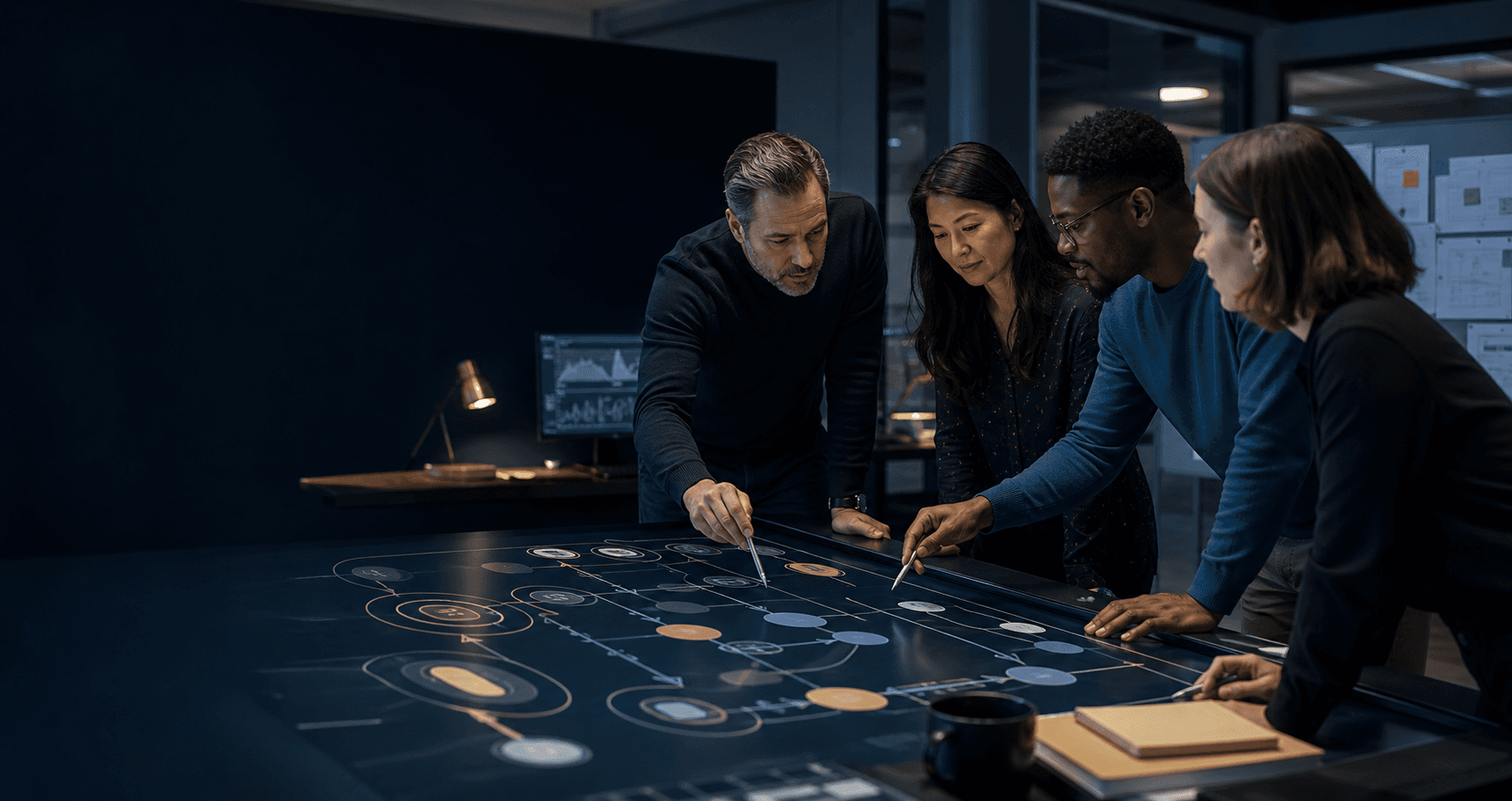B2B marketing and RevOps team mapping a connected automation workflow